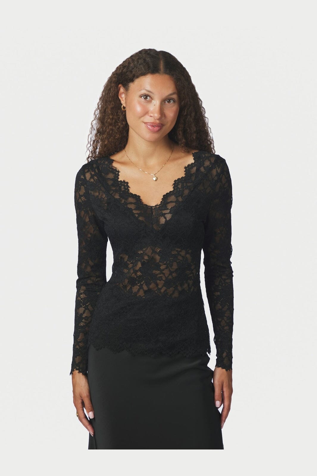Neo Noir - Orlia Lace Blouse 171213 - 100 - Black