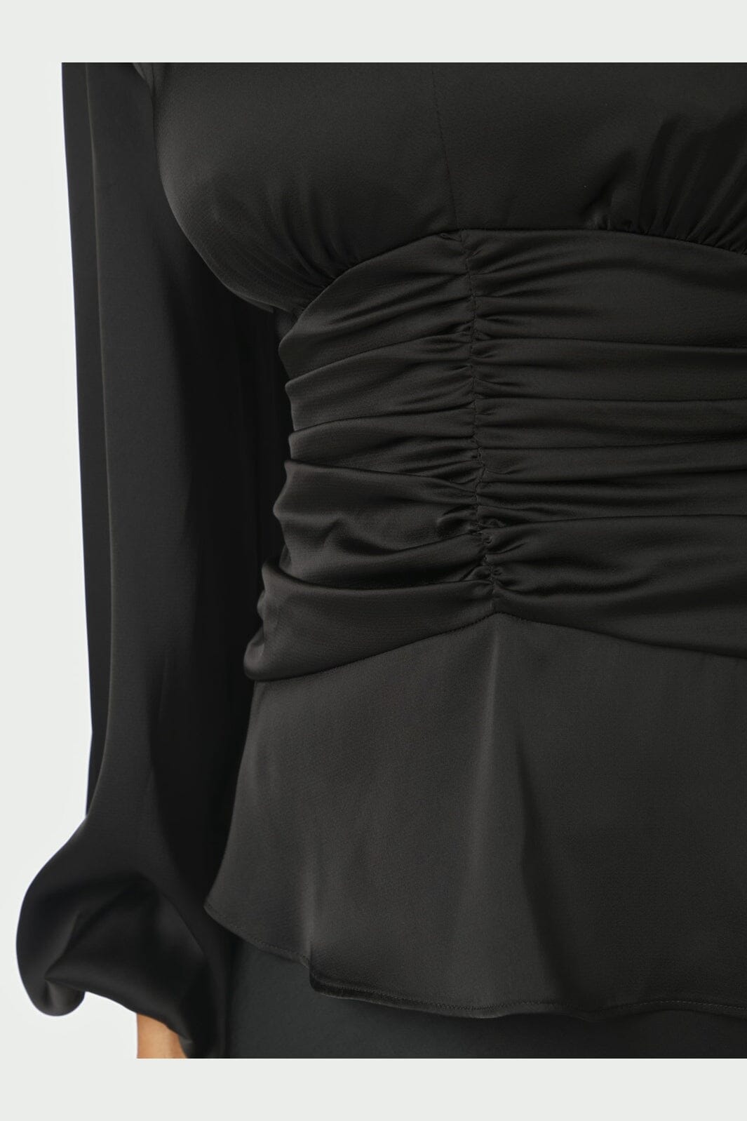 Neo Noir - Pascal Drapy Satin Blouse 171014 - 100 - Black