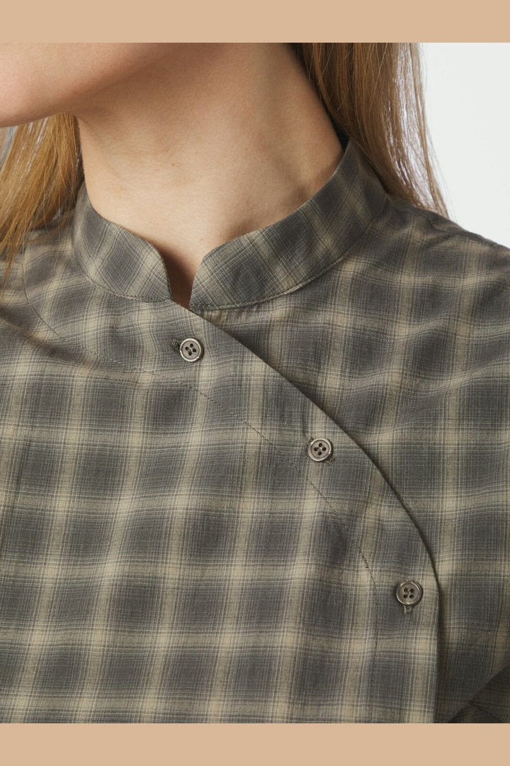 Neo Noir - Pascale Checked Blouse 169633 - 157 - Dusty Army