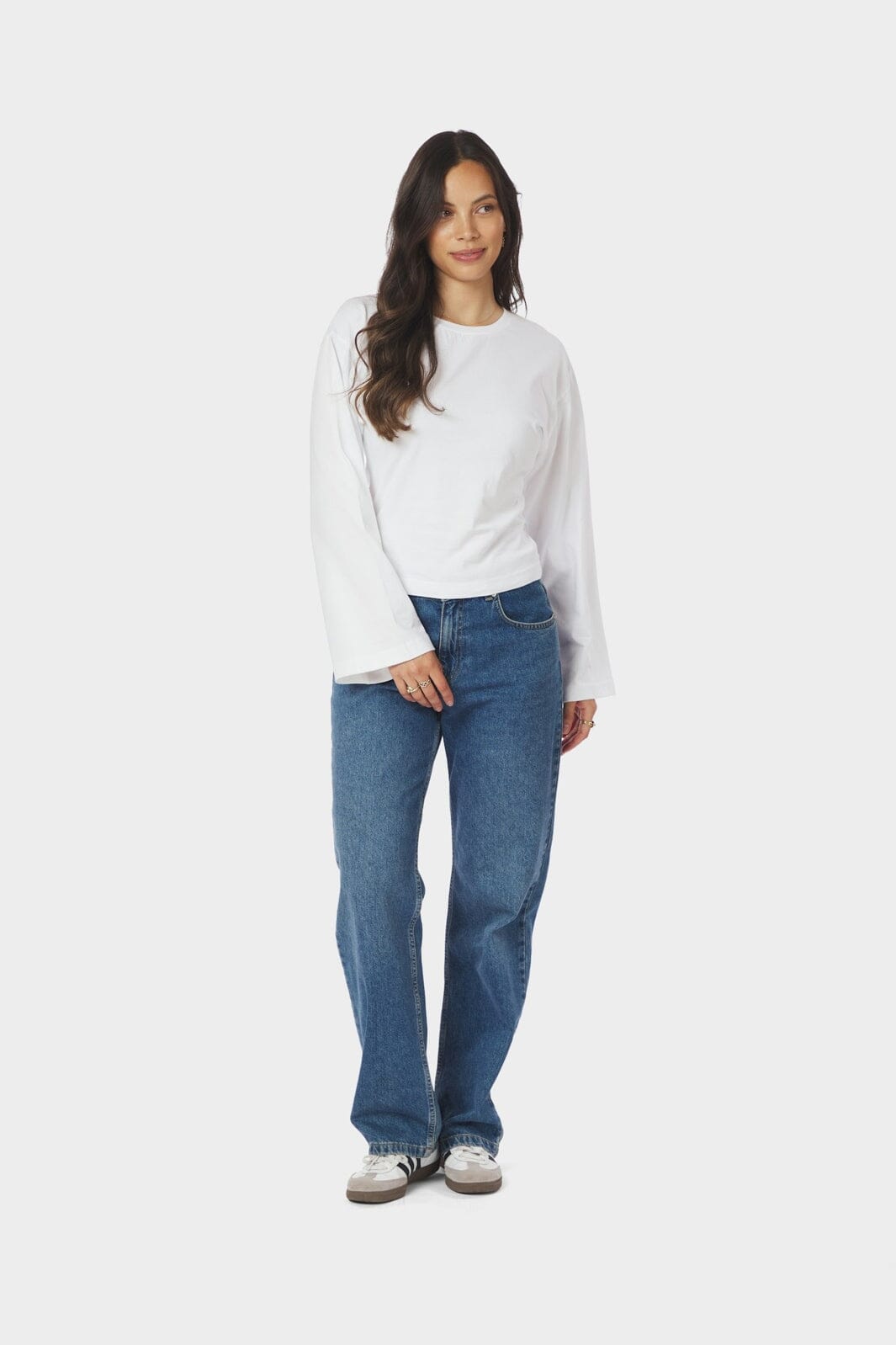 Neo Noir - Paska Boxy Long Tee 165973 - 120 - White