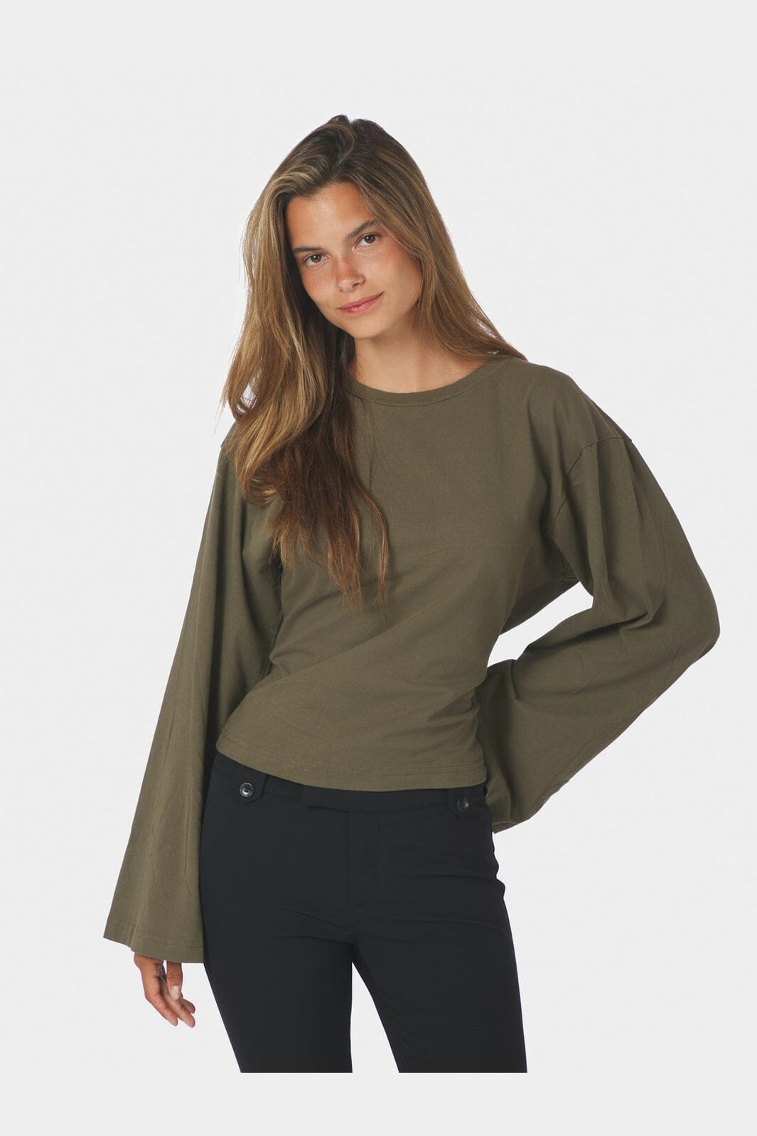 Neo Noir - Paska Boxy Long Tee 165973 - 151 - Army
