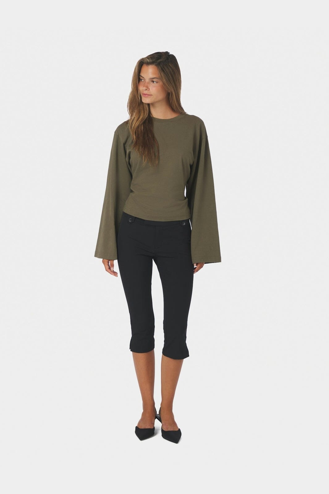 Neo Noir - Paska Boxy Long Tee 165973 - 151 - Army