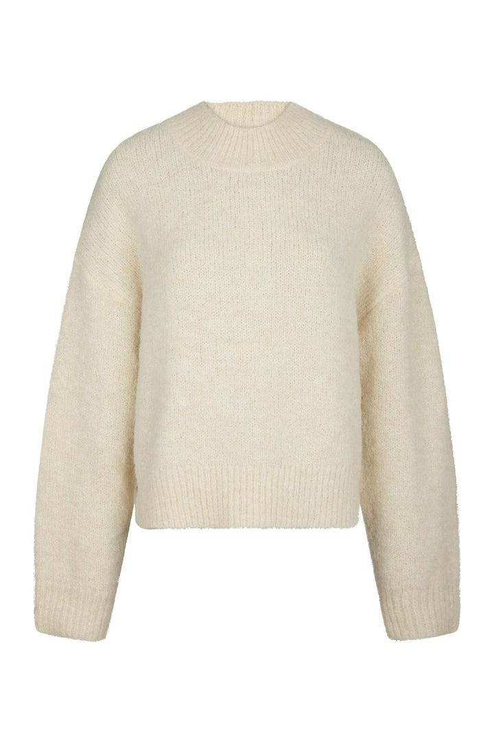 Neo Noir - Paulina Fluffy Knit Blouse 164729 - 121 - Off White