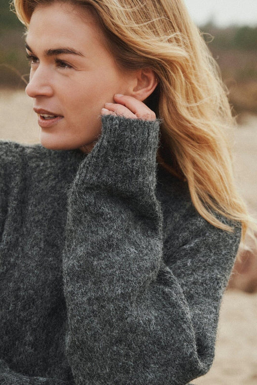 Neo Noir - Paulina Fluffy Knit Blouse 164729 - 132 - Antracit