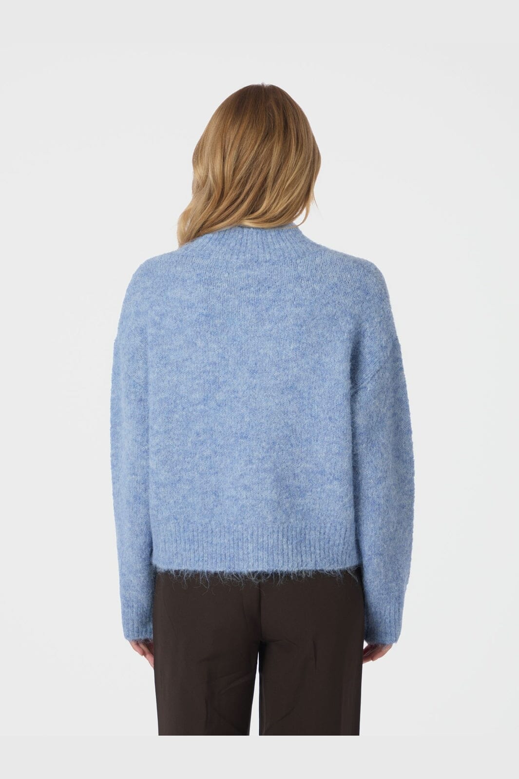 Neo Noir - Paulina Fluffy Knit Blouse 164729 - 142 - Dusty Blue