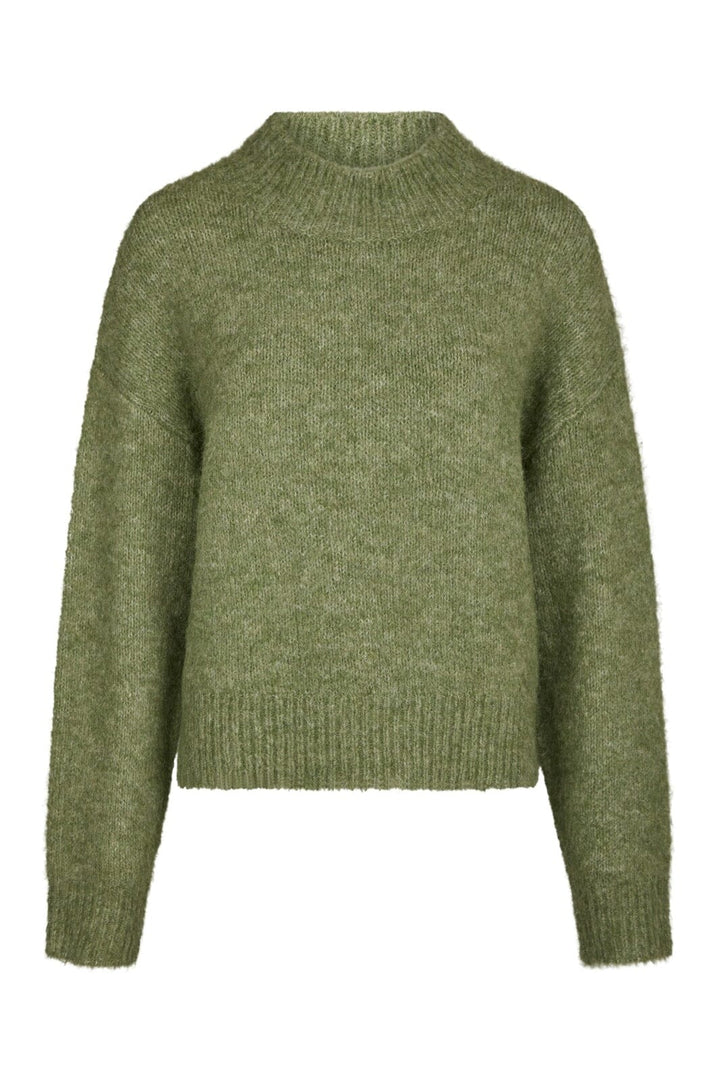 Neo Noir - Paulina Fluffy Knit Blouse 164729 - 723 - Dusty Green