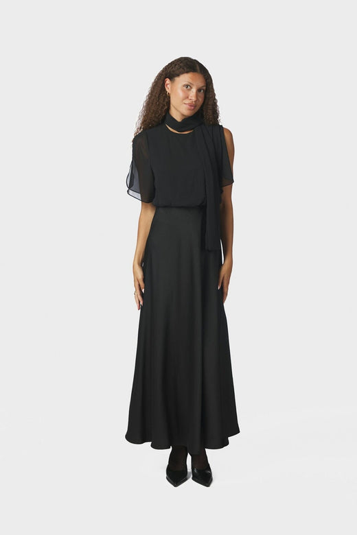 Neo Noir - Pelina Chiffon Dress 170899 - 100 - Black