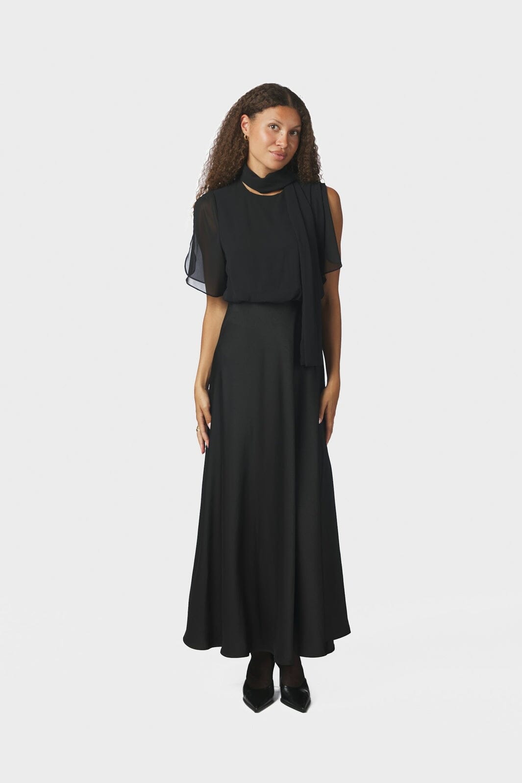 Neo Noir - Pelina Chiffon Dress 170899 - 100 - Black