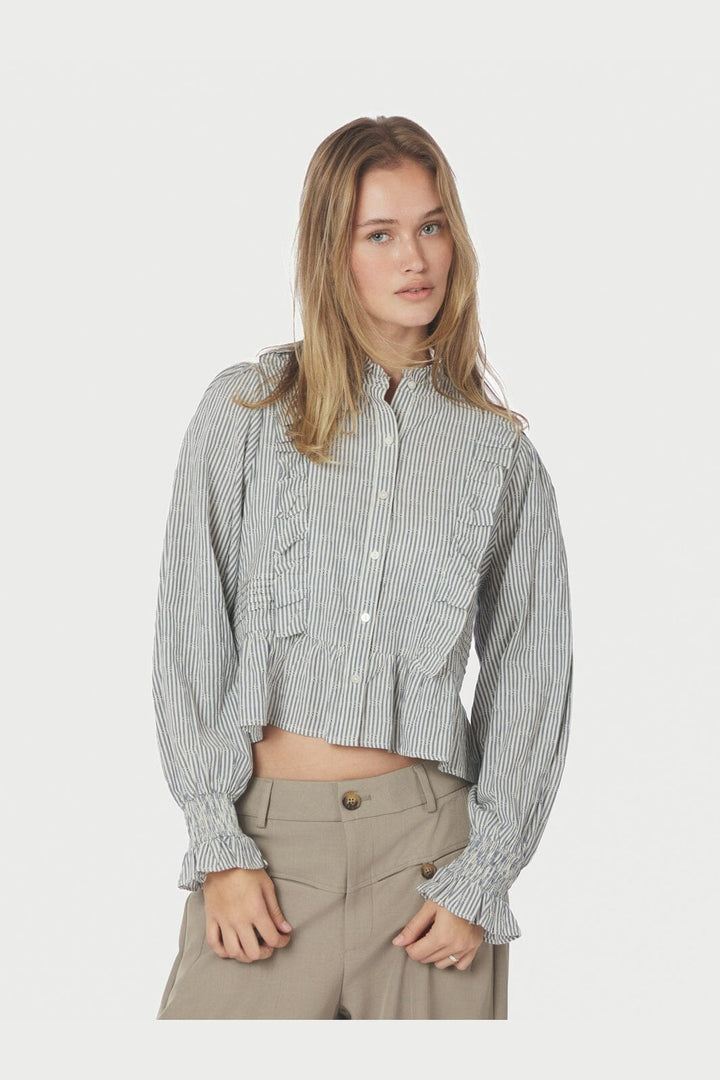 Neo Noir - Petrine Stripe Blouse 167993 - 140 - Blue