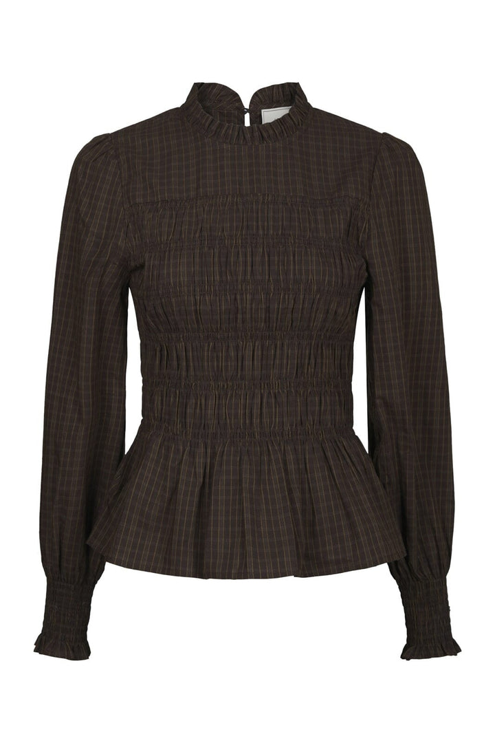 Neo Noir - Possa Big Check Blouse 170764 - 980 - Brown Check