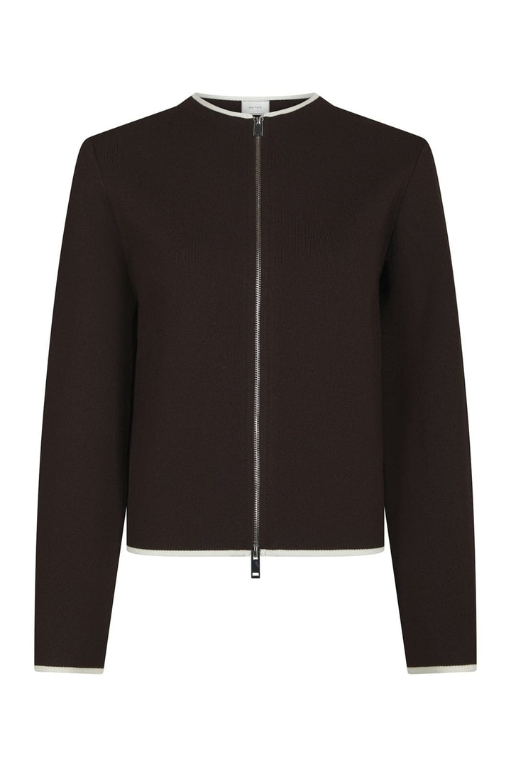 Neo Noir - Quiana Two-Way Zip Knit 170511 - 676 - Dark Brown