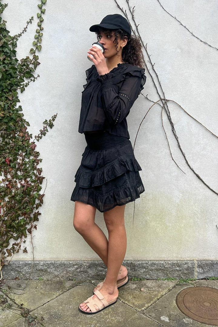 Neo Noir - Ricki S Voile Skirt - Black Nederdele 