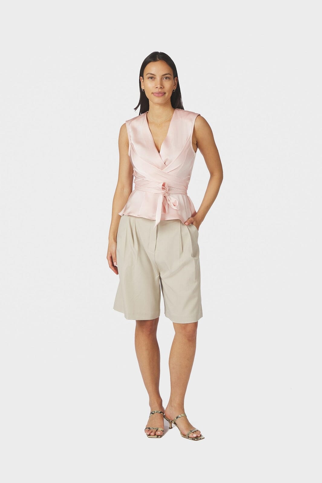 Neo Noir - Risetta Heavy Sateen Top 167086 - 754 - Light Pink