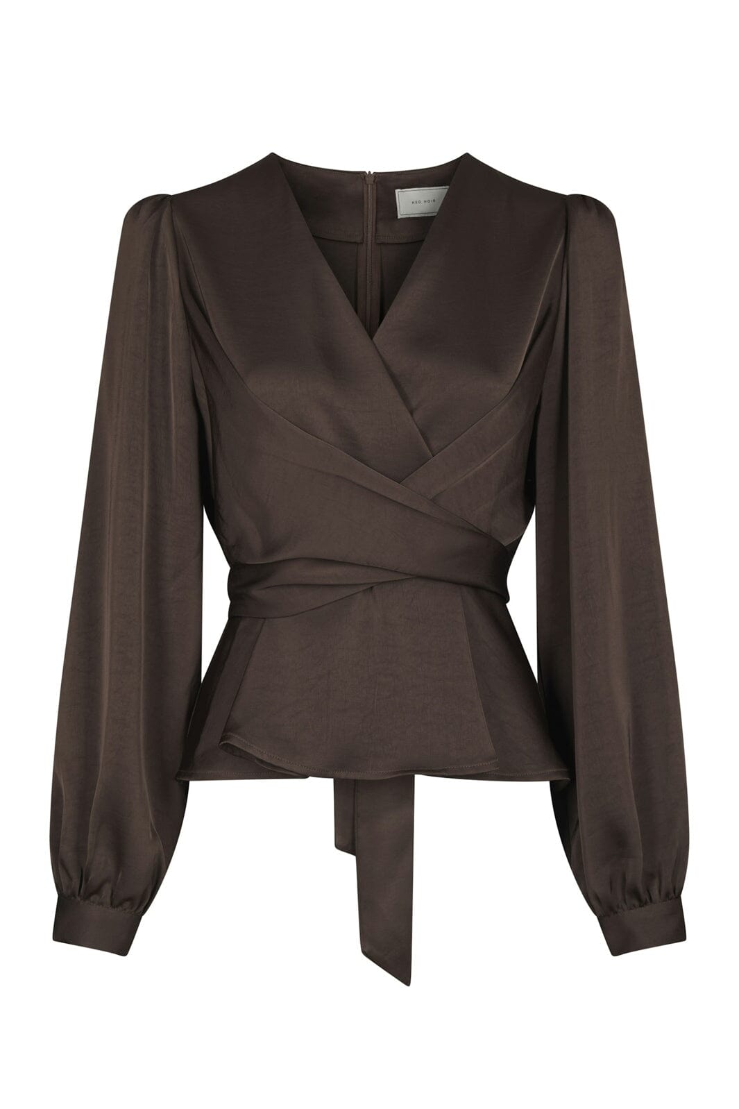 Neo Noir - Rista Heavy Sateen Blouse 164803 - 676 - Dark Brown