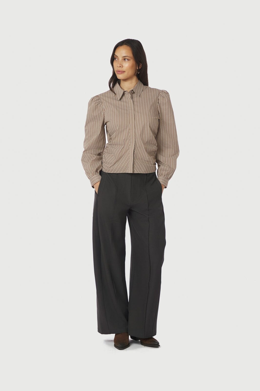 Neo Noir - Ritta Stripe Shirt 167224 - 928 - Light Brown