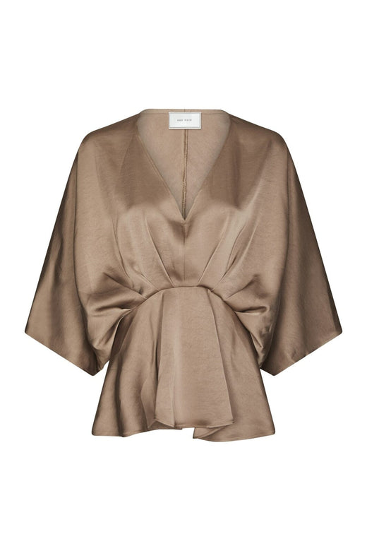 Neo Noir - Rivina Heavy Sateen Blouse 168095 - 811 - Dark Taupe