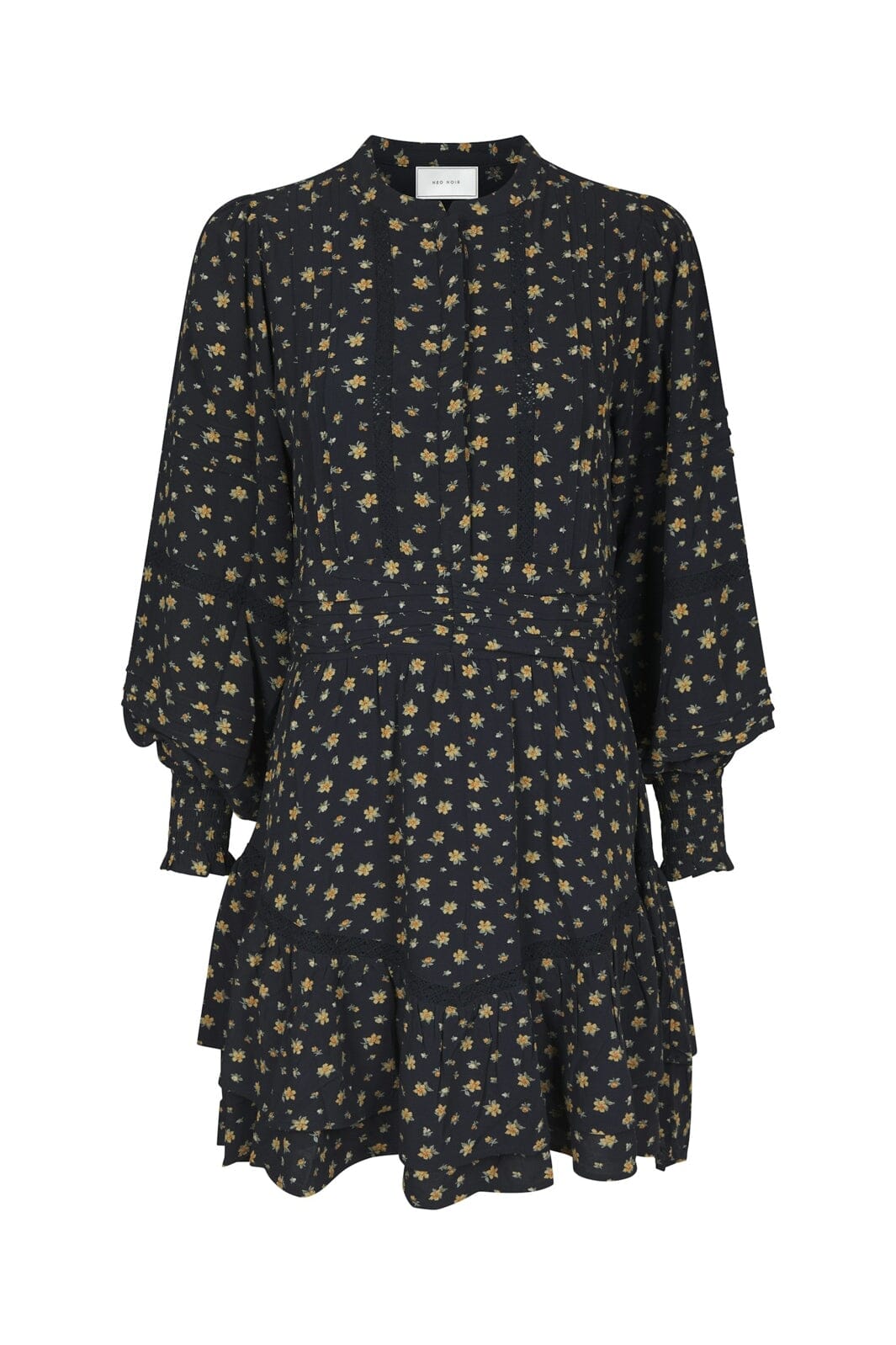 Neo Noir - Roberta Small Flower Dress 170527 - 100 - Black
