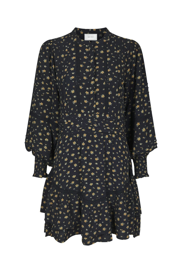 Neo Noir - Roberta Small Flower Dress 170527 - 100 - Black