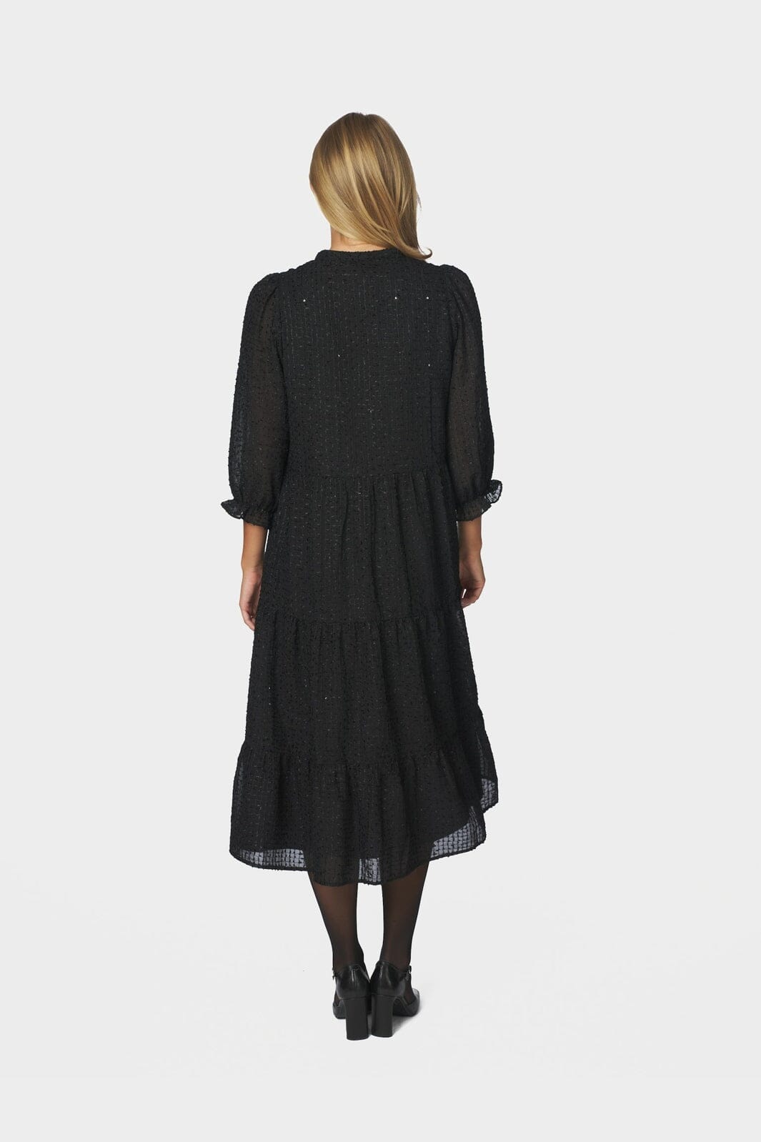 Neo Noir - Robyn Deco Chiffon Dress 171008 - 100 - Black