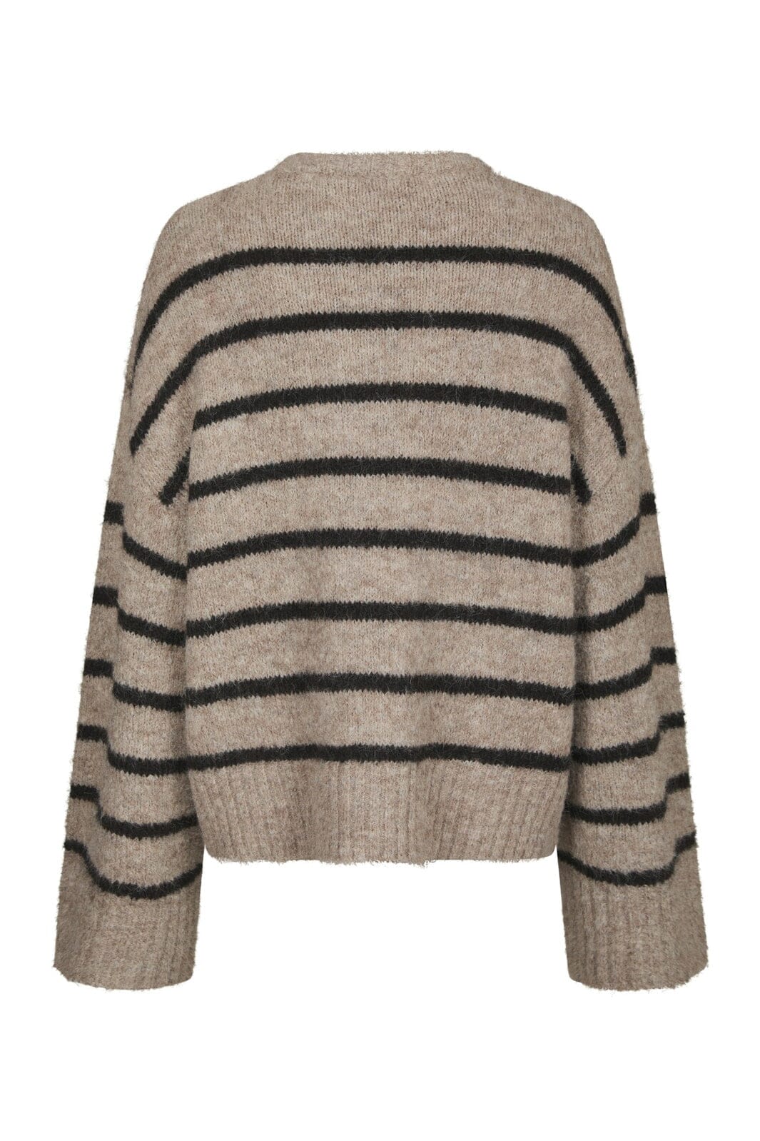 Neo Noir - Roeme Fluffy Stripe Knit 169708 - 976 - Beige Melange
