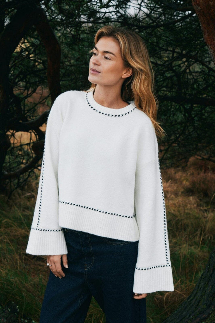 Neo Noir - Roeme Knit Stitch Blouse 164818 - 121 - Off White