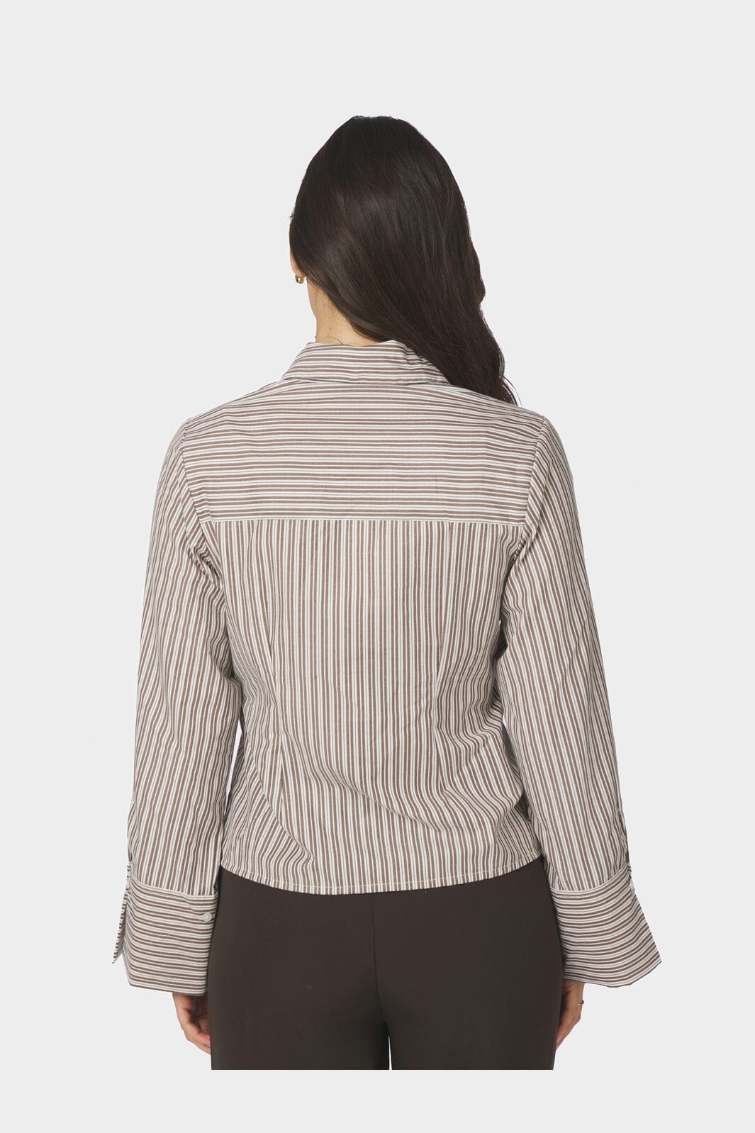 Neo Noir - Rosa Double Mix Stripe Shirt 170949 - 306 - Dusty Brown