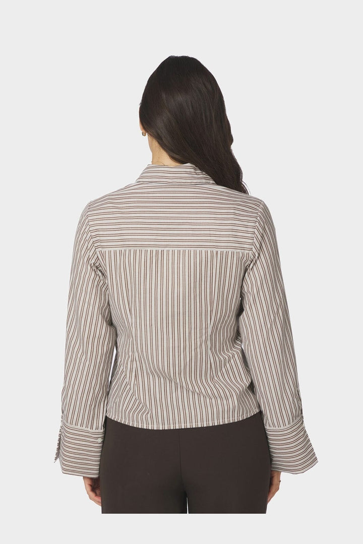 Neo Noir - Rosa Double Mix Stripe Shirt 170949 - 306 - Dusty Brown