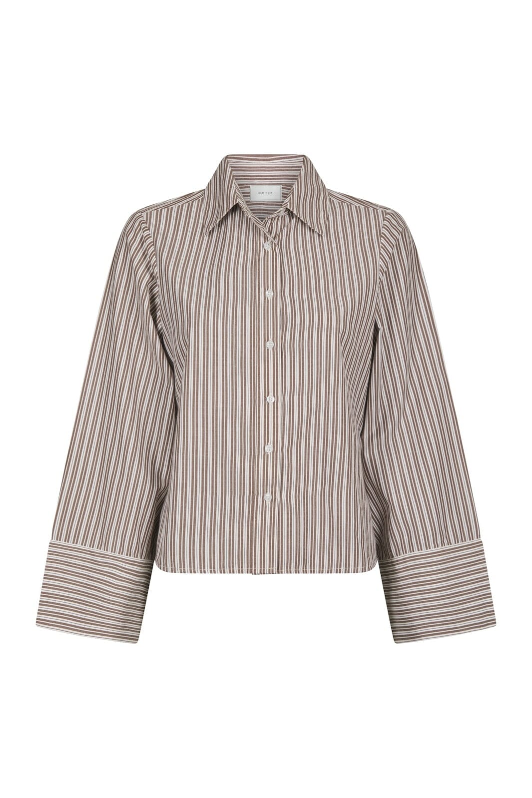 Neo Noir - Rosa Double Mix Stripe Shirt 170949 - 306 - Dusty Brown