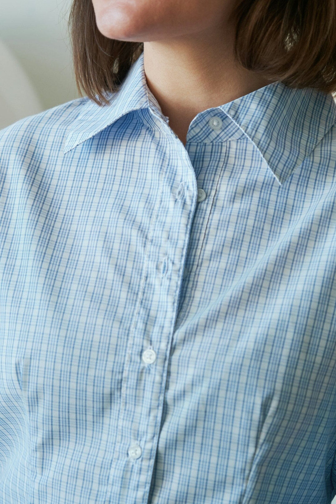 Neo Noir - Rosa Light Check Shirt 167942 - 145 - Light Blue Skjorter 