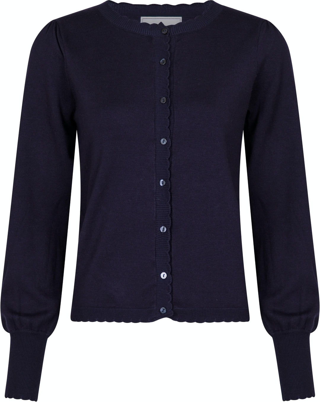 Neo Noir - Rose Scallop Knit Cardigan - Navy