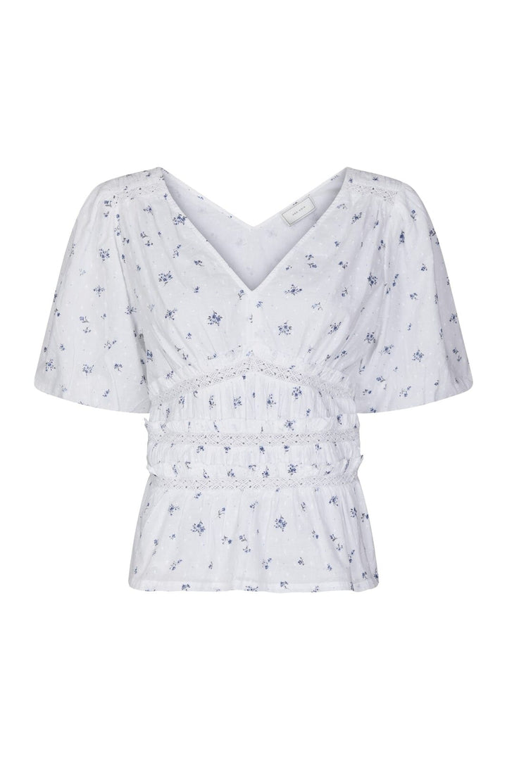 Neo Noir - Sapura Flower Dobby Blouse 166044 - 978 - Blue Flower