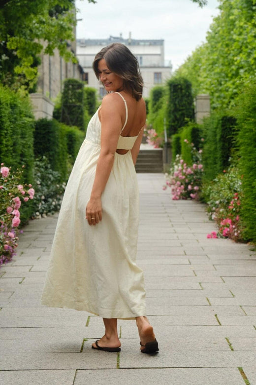 Neo Noir - Savani Long Linen Dress 165480 - 191 - Light Yellow Kjoler 