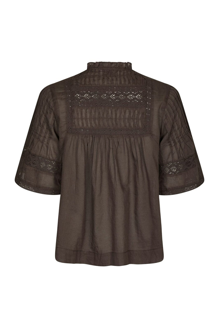 Neo Noir - Siama S Voile Blouse 164703 - 676 - Dark Brown