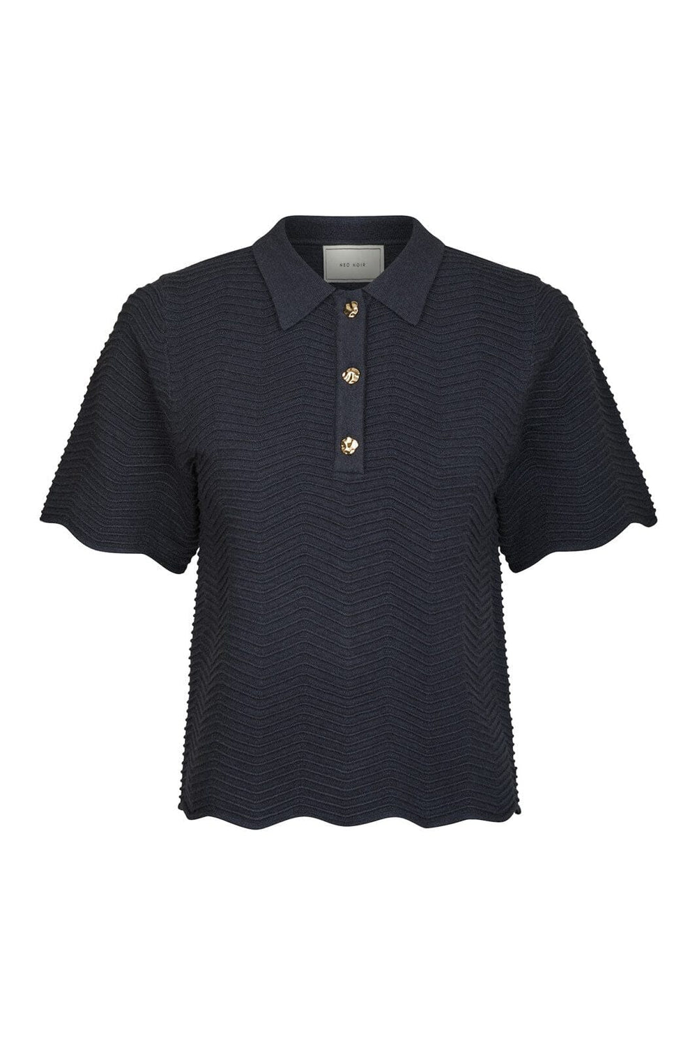 Neo Noir - Soko Wave Knit Tee 164605 - 678 - Midnight Blue
