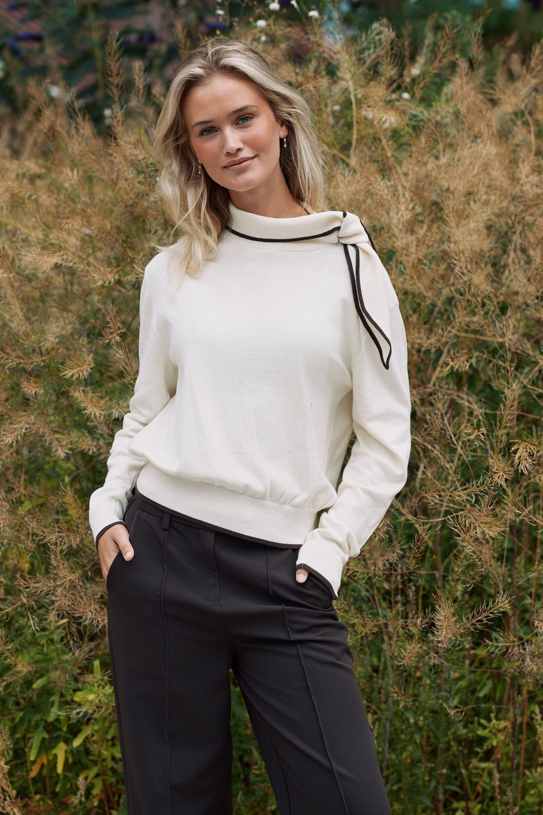 Neo Noir - Sylena Stitch Knit 169678 - 124 - Ivory Strikbluser 