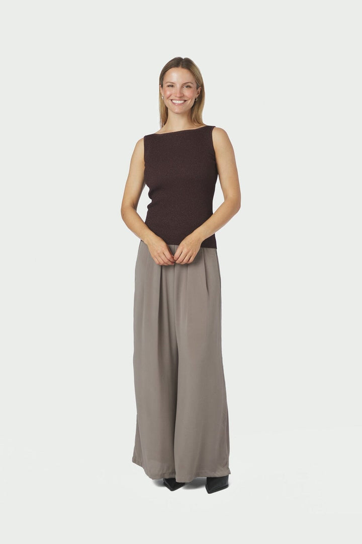 Neo Noir - Talia Glitter Knit Top 161298 - 174 - Burgundy