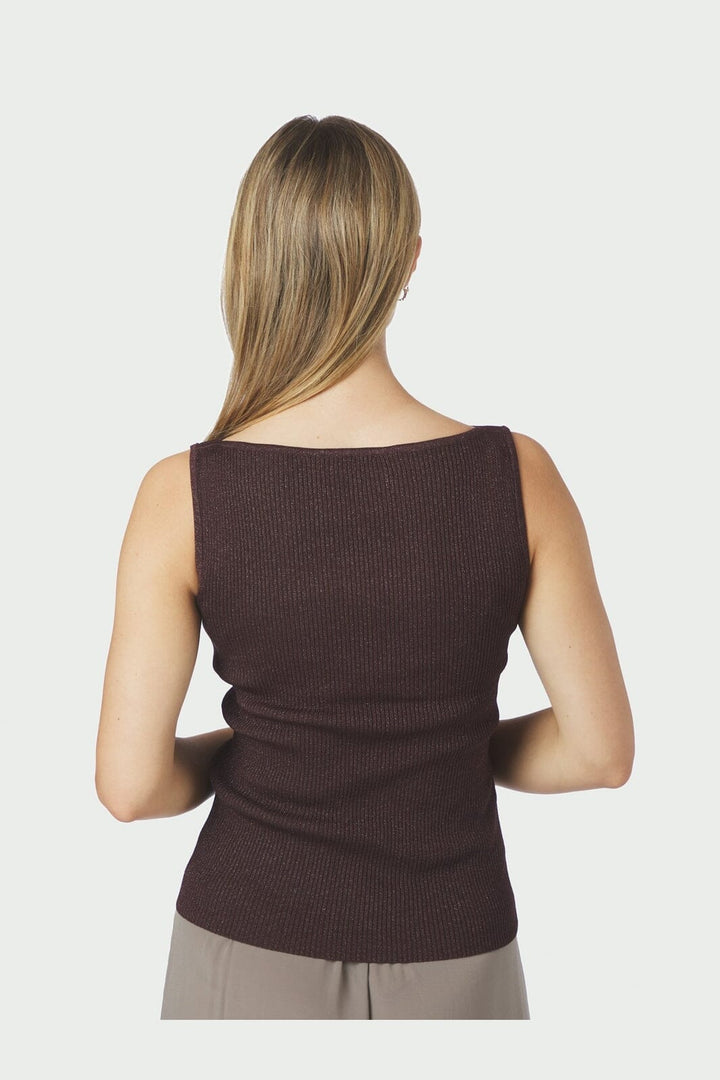 Neo Noir - Talia Glitter Knit Top 161298 - 174 - Burgundy