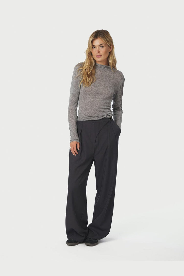 Neo Noir - Teddu Fine Rib Blouse 167164 - 136 - Antracit Melange