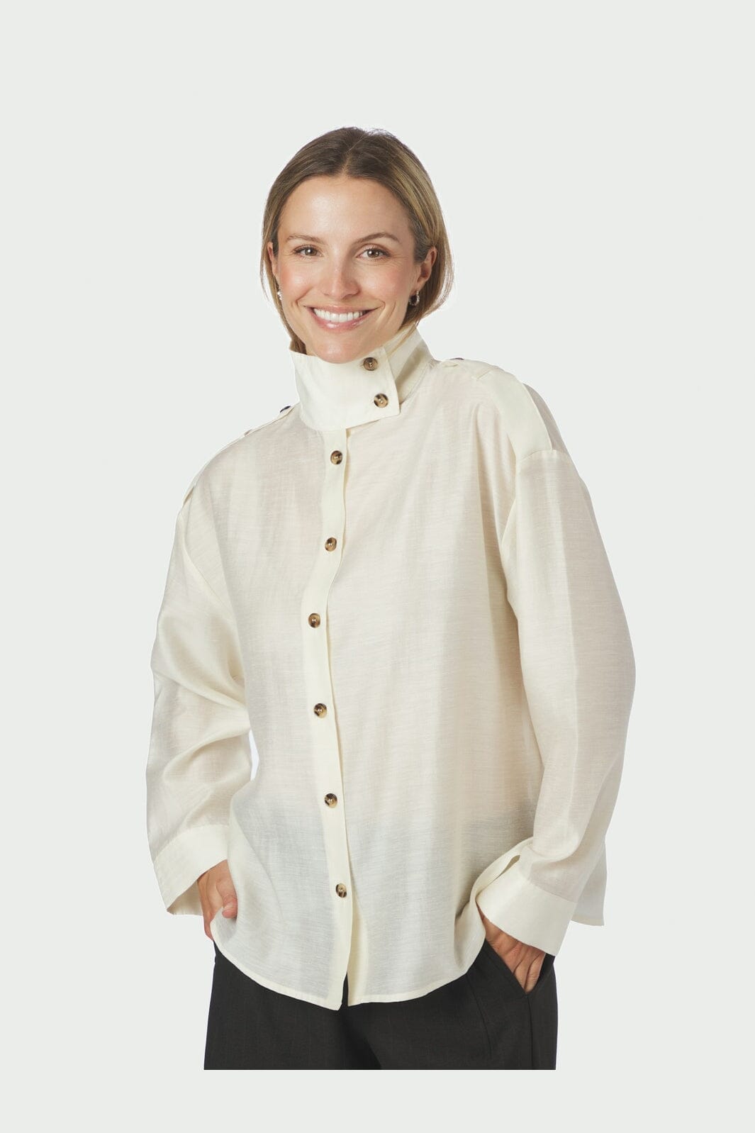 Neo Noir - Tracey Solid Shirt 169776 - 122 - Creme