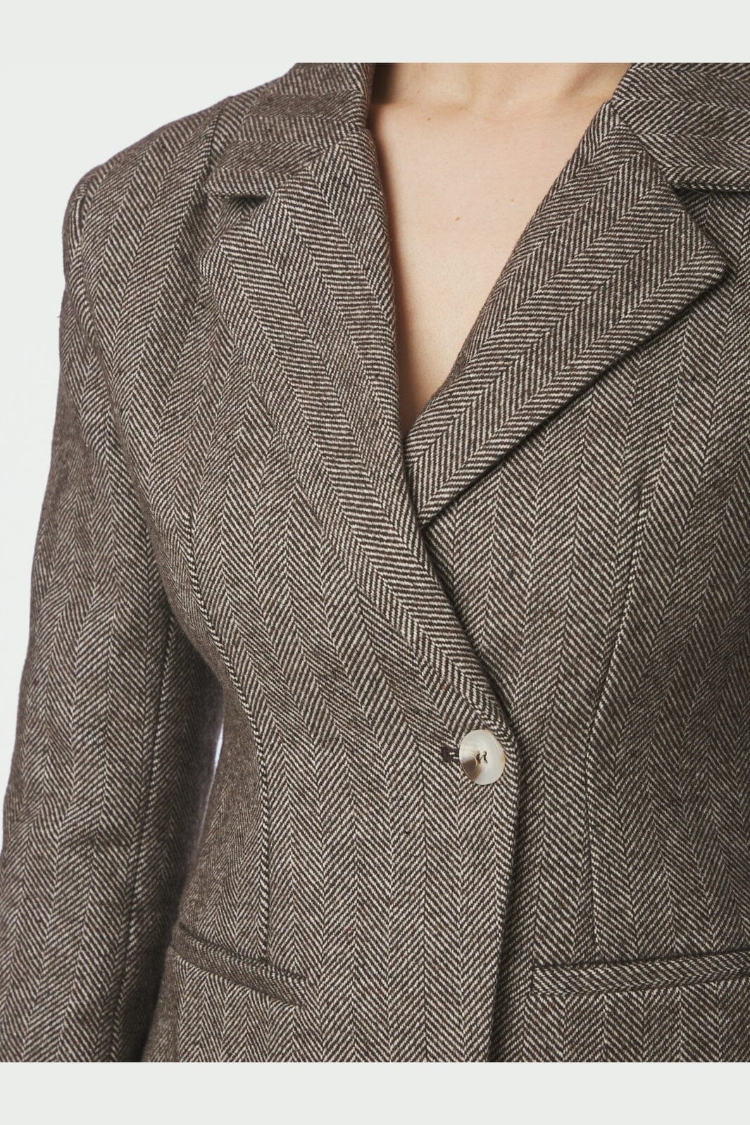 Neo Noir - Valia Herringbone S Blazer 168314 - 676 - Dark Brown