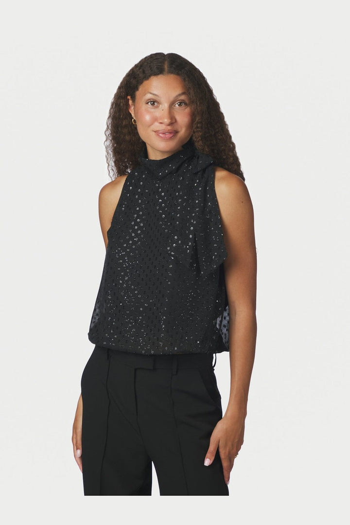 Neo Noir - Veda Glitz Dot Top 171181 - 100 - Black