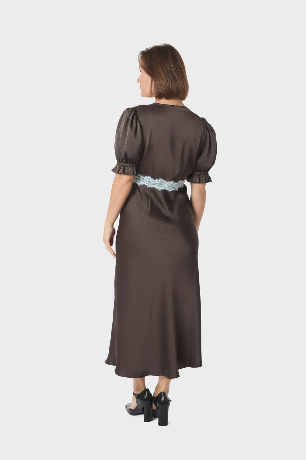 Neo Noir - Vipe Lace Maxi Dress 167735 - 676 - Dark Brown