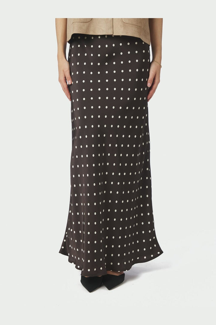 Neo Noir - Viso Dot Skirt 166433 - 676 - Dark Brown