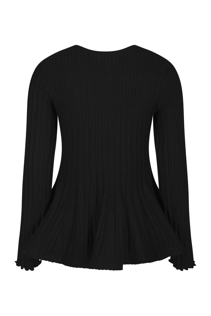 Neo Noir - Wallina Peplum Knit Blouse 170589 - 100 - Black