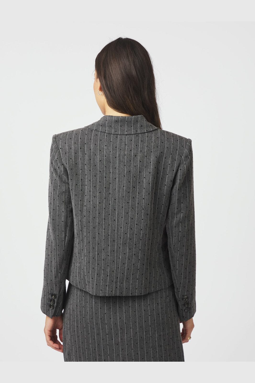 Neo Noir - Willa Mini Dot Blazer 166795 - 107 - Dark Grey Melange