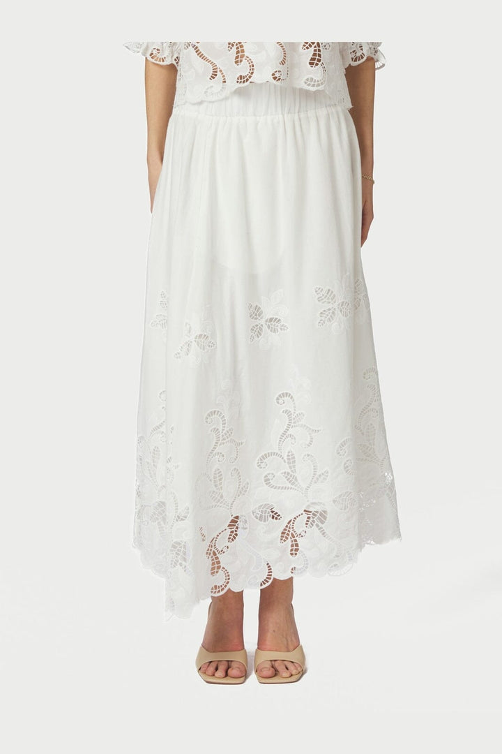 Neo Noir - Yara Long Emb Skirt 168438 - 120 - White
