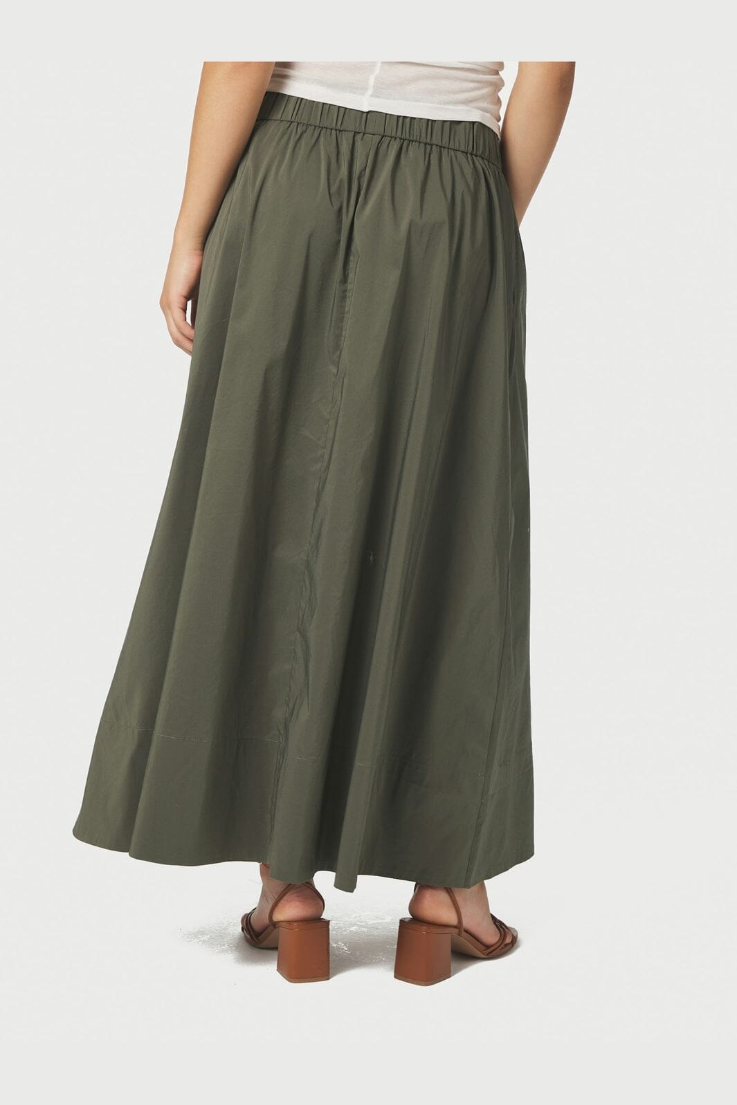 Neo Noir - Yara Long Poplin Skirt 163076 - 151 - Army