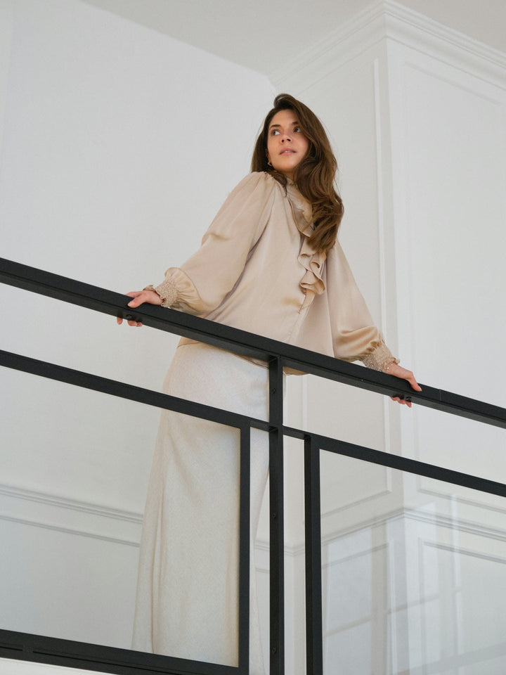 Neo Noir - Zamola Blouse 166450 - 125 - Dark Sand Bluser 