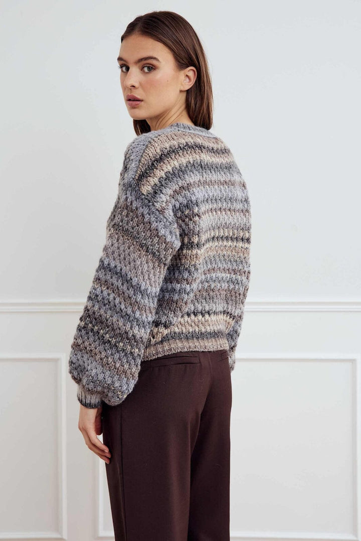 Noella - Kae Knit Cardigan 10870001 - 906 - Light Grey Mix