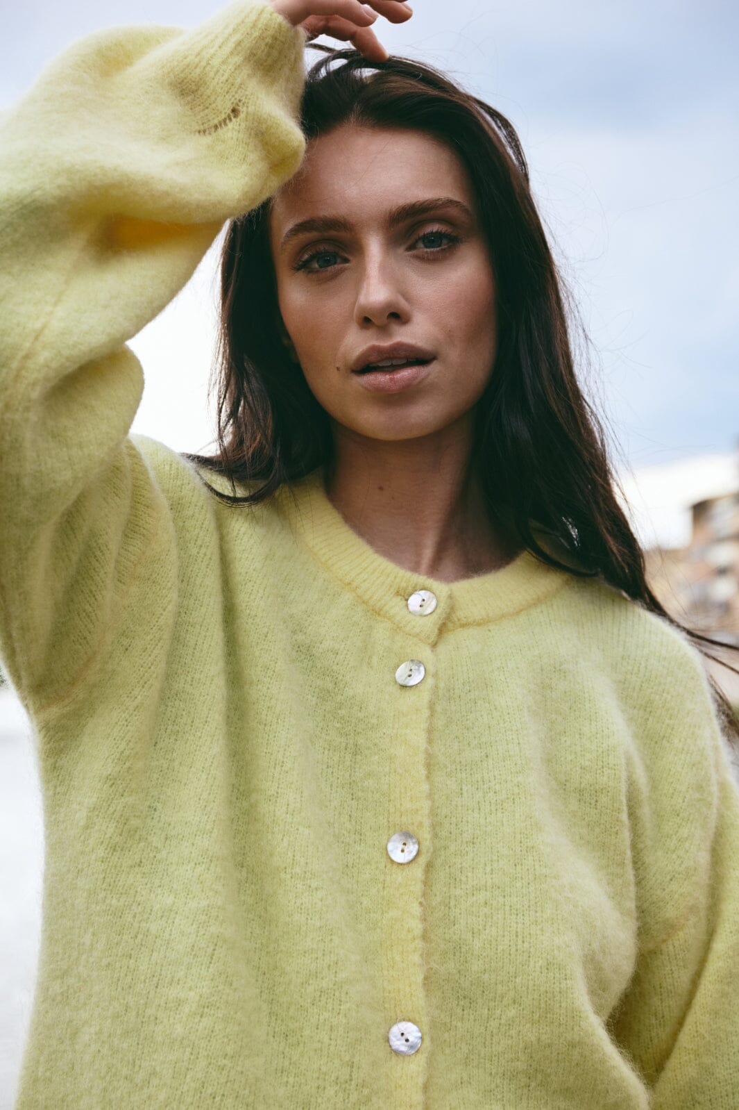 Noella - Kae Knit Cardigan 12940084 - 260 - Light Yellow Cardigans 